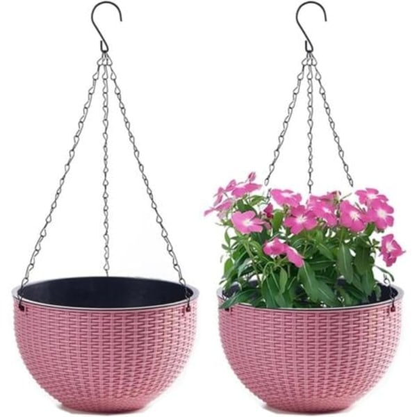 Hängande Blomkrukor med Rostfri Kedja för Inomhus- och Utomhusbruk (21cm, Rosa)[ZHE]