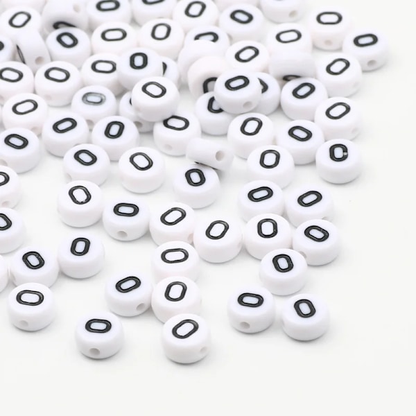 7x4mm Akryl Alfabet Bogstav Perler til DIY Smykkefremstilling 50/100/200 stk. [ZHE] O