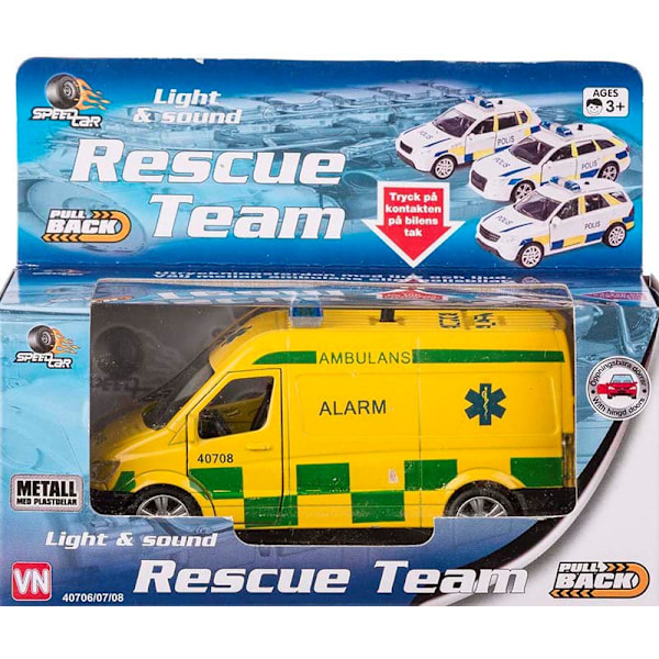 Lelut Leluauto 40708 Autot Auto Keltainen Ambulanssi Pakettiauto Valo & Ääni