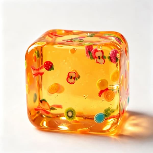 Fruktkub maltos klämleksak långsam stigning, stresslindrande squishy fidget för barn, mjuk dekompressionssensorisk lekboll