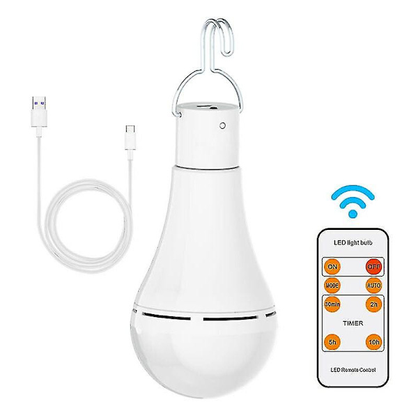 USB-uppladdningsbar lampa med fjärrkontroll 7W