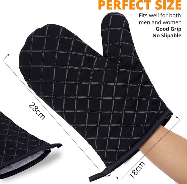 Oven Gloves Heat Resistant Double-Sided Non-Slip Silicone Pot Holders for Grilling/Cooking/Baking/BBQ