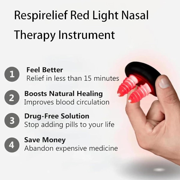 Rödljus nästerapiinstrument, Rödljus nästerapi för näsan, Nasal terapi apparat 3pcs
