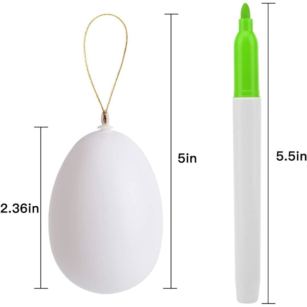 72 stk hvite tomme påskeegg med 8 tusjer
