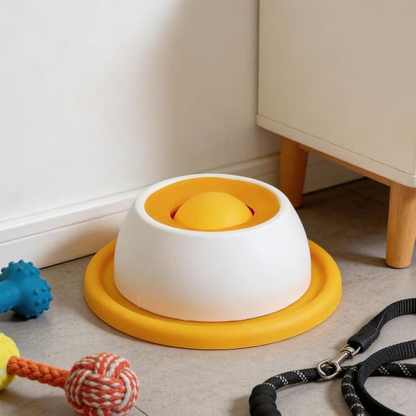 Interaktiv hund leksak & långsam matare boll för mental stimulans Yellow (Cat) size