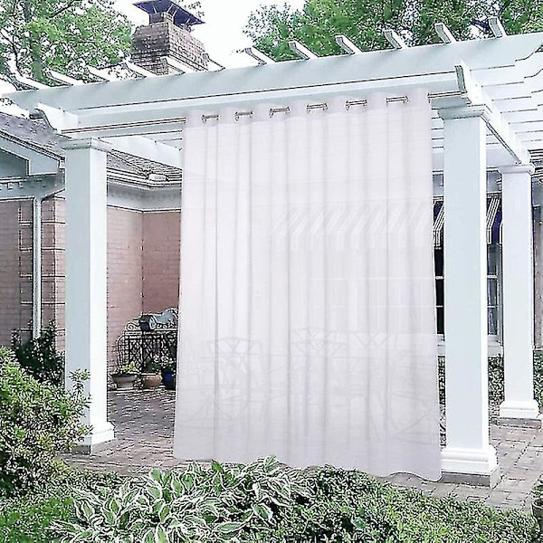2 stk. Utendørsgardiner for Terrasse Avtakbare for Enkel Vanntett Transparent Gardin for Veranda Hage Lysthus