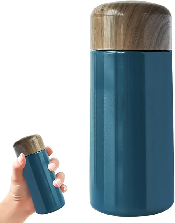 Kompakt 150 ml isoleret termoflaske til varme og kolde drikke, bærbar flaske i rustfrit stål Blue