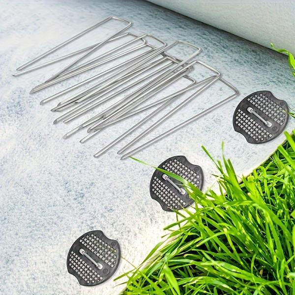 200-pack galvaniserade U-formade tältpinnar med brickor 100Pcs