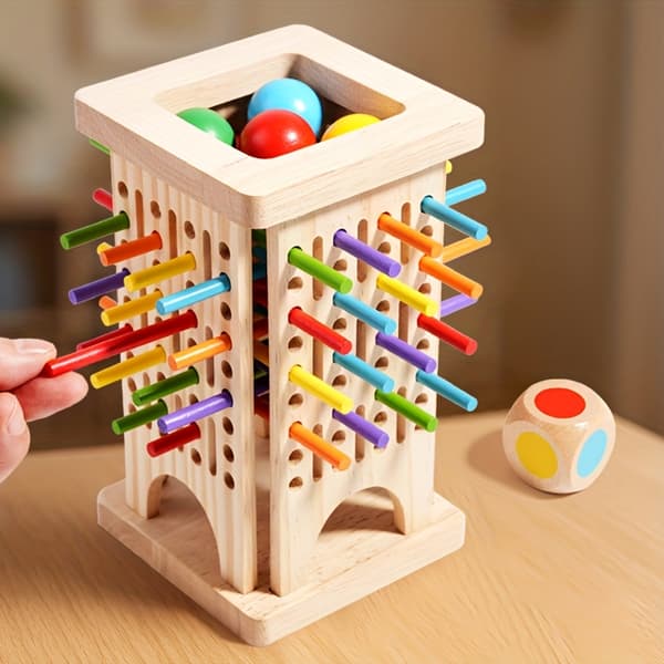 Træpindepuslespil til familiesjov og hjerneudvikling New Pull Stick Toy
