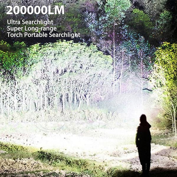 LED-taskulamppu 200000 lm Superkirkas kohdevalo ladattava kädessä pidettävä