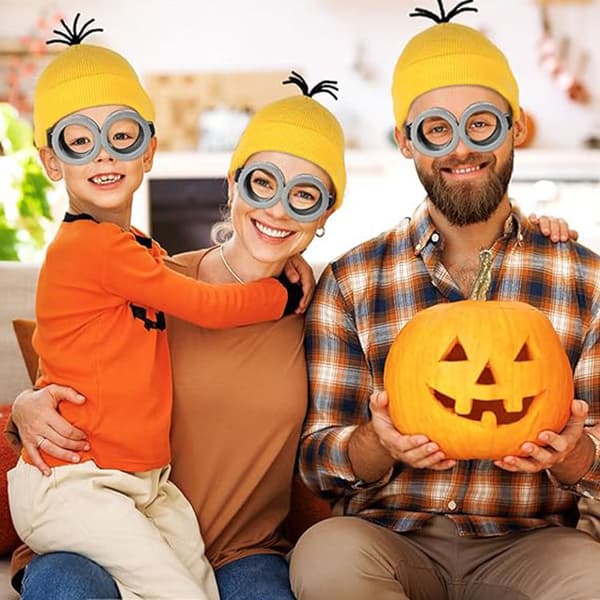 4 stk Minions Halloween Kostumetilbehør til Voksne Sort Black