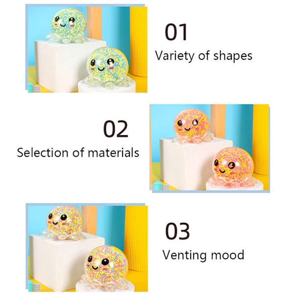 5 st Bläckfiskboll Stressbollar Leksak för Barn Fidget Balls Flerfärgade Multicolor 8*7*6