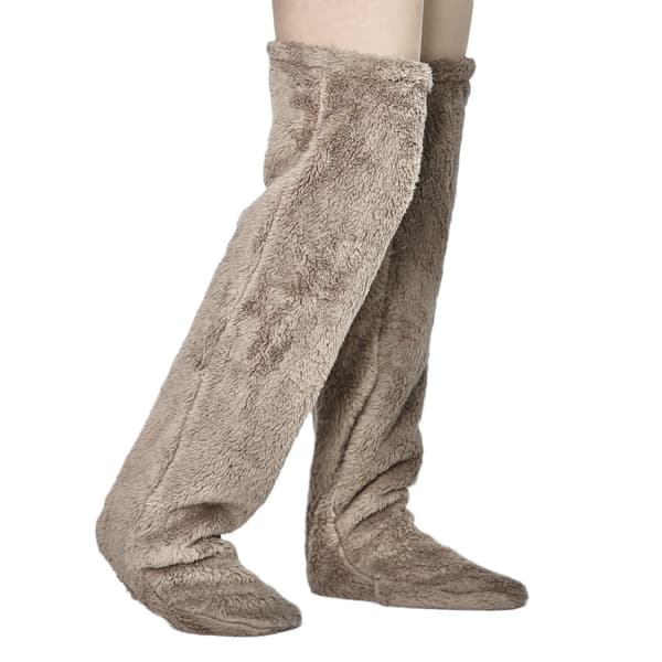 Viihtyisät polvisukat tassukuvioinnilla light brown size