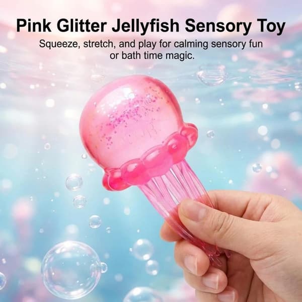 NeeDoh Jellyfish Jelly Squeeze Sensorisk Leketøy, egnet for barn og voksne Pink