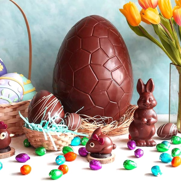 Påskeæg Silikone Chokoladeforme, 3D Stor Knækbar Dinosaurform til Føds...