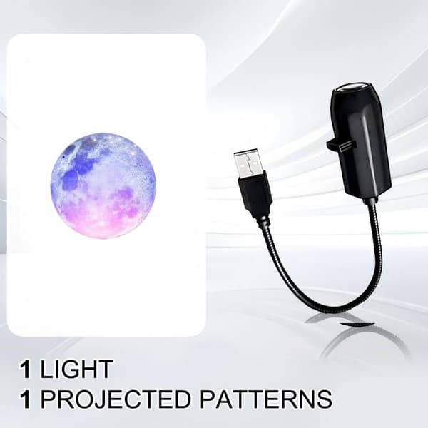 USB-projektorlampe Natlampe Roterbare scener Projektor Til