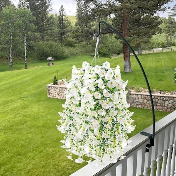 Artificial Hanging Flowers 2-pack, UV-resistant Morning Glory Vines 75 cm White white