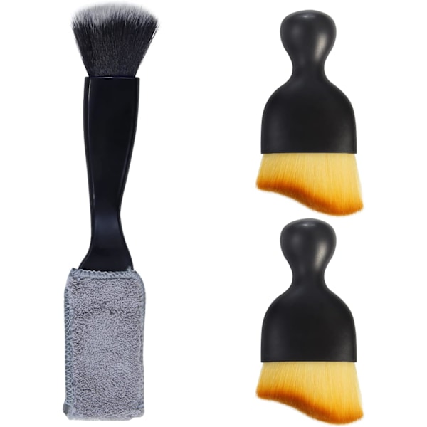 3-pack car interior dusting brush, car detailing brush, car dashboard cleaning soft brush, universal car interior crevice brush