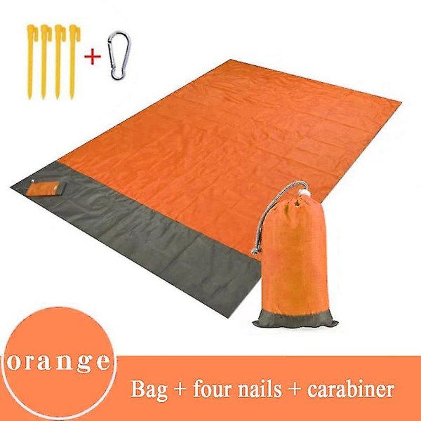 Lätt sandfri strandmatta Vattentät hopfällbar matta för camping utomhusaktiviteter orange