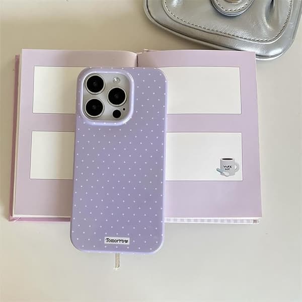 inewateri Compatible with iPhone 15 Case, Cute Fashion Dotted Design, Soft TPU Slim Protective Case Purple