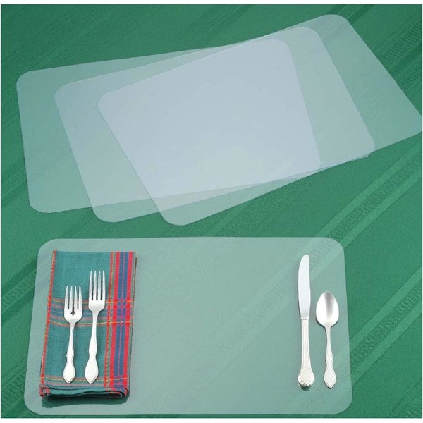 12 stk (43x28cm) - Transparente plastunderlag for barn Kitch