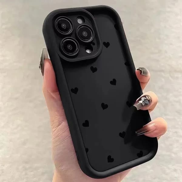 Mykt matt hjerte-telefondeksel kompatibelt med iPhone 7 til 17 Pro Max[ZHE] For iPhone 15Pro Max 1
