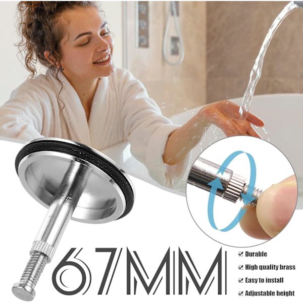 43 mm Universal Messing Afløbsprop til Badekar & Vaske, Justerbar [ZHE]