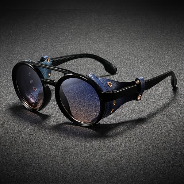 Retro Punk Runde Solbriller med Minimalistisk Plastikstel og UV400 Beskyttelse Grn Frame Lt Gr