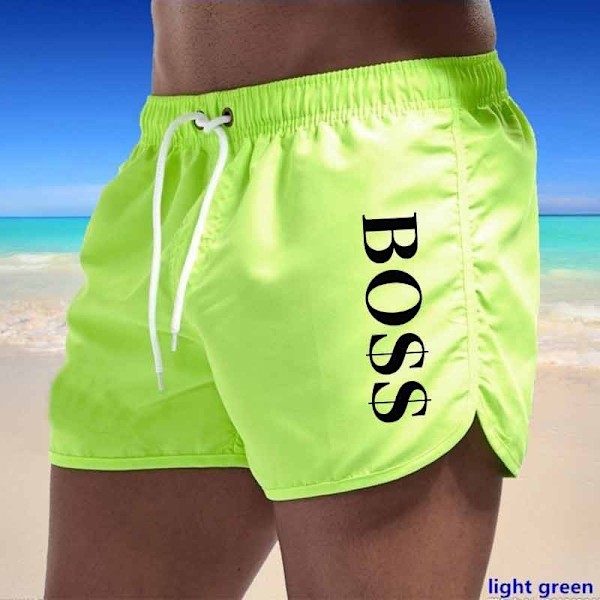 Boss Casual Fashion Strandshorts för män Badshorts Glittrande Grön Sparkling Green M