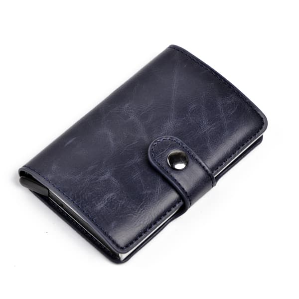 RFID-Secure Card Holder, Ejects 6 Cards with Leather Jacket and Bill Compartment Brun brown