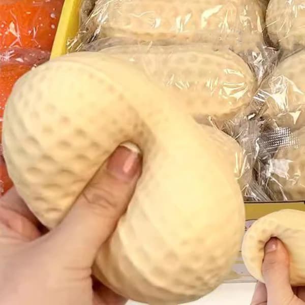 Taba Squishy Peanut Stresslegetøj, Sikkert Stressbold, Realistisk Peanut Fidget Legetøj, Ikke-giftigt Sensorisk Legetøj til Børn