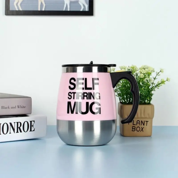 Selvrørende krus, automatisk selvmiksende kop i rustfrit stål til kaffe/mælk O...