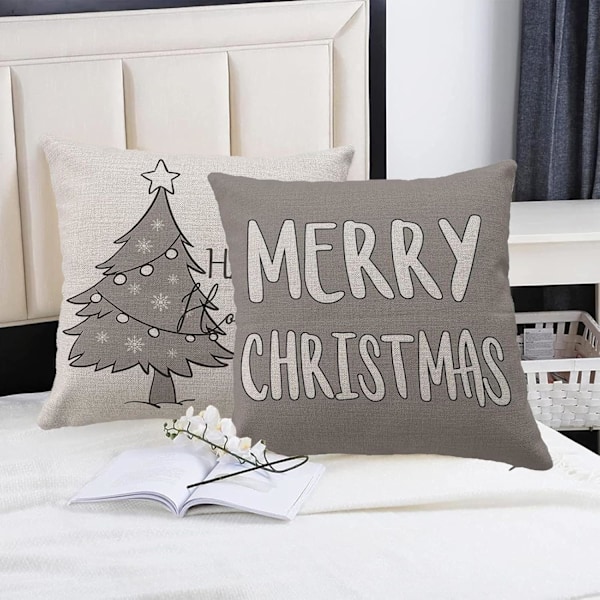 4 st gråa julkuddfodral, julkuddfodral Cushio