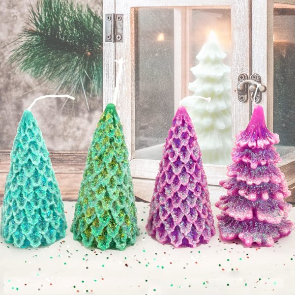 2 kpl Kynttilämuotteja, 3D Joulukuusi 2022 Xmas Trees