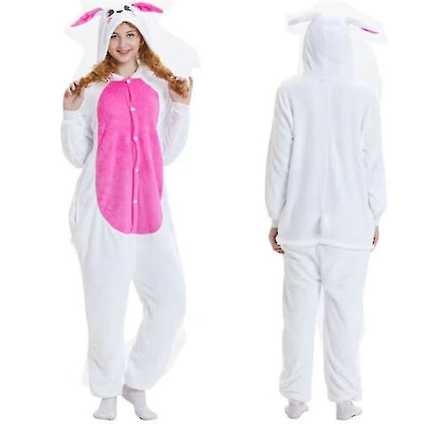 Unisex Aikuisten Kigurumi Eläinhahmo Onesie Pyjama Fancy 1onesie1 Rabbit Rose