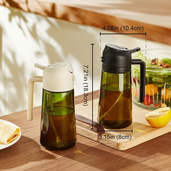 Mörkgrön oljespruta i glas, 2-pack för kök och grillning Black + Black
