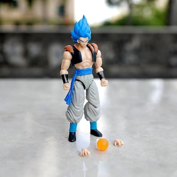 Dragon Ball Goku Actionfigur 5-pack, Anime Samlarleksaksset i blått Blue size