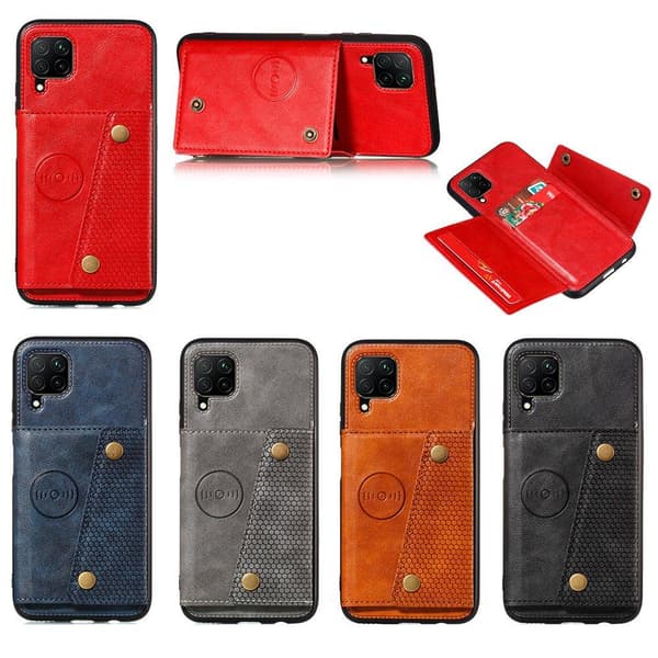 Samsung Galaxy A42 - Stylish Practical Case with Card Holder Svart