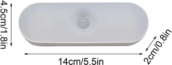 Rörelsesensor Nattlampa PIR LED, Uppladdningsbar USB-C, Magnetisk, 120 grader, för hall sovrum trappor, Vit