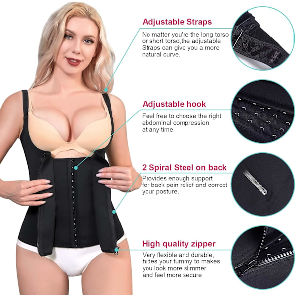 Dame Taljetræner Korset til Mavekontrol Træning Body Shaper Sort[ZHE] M