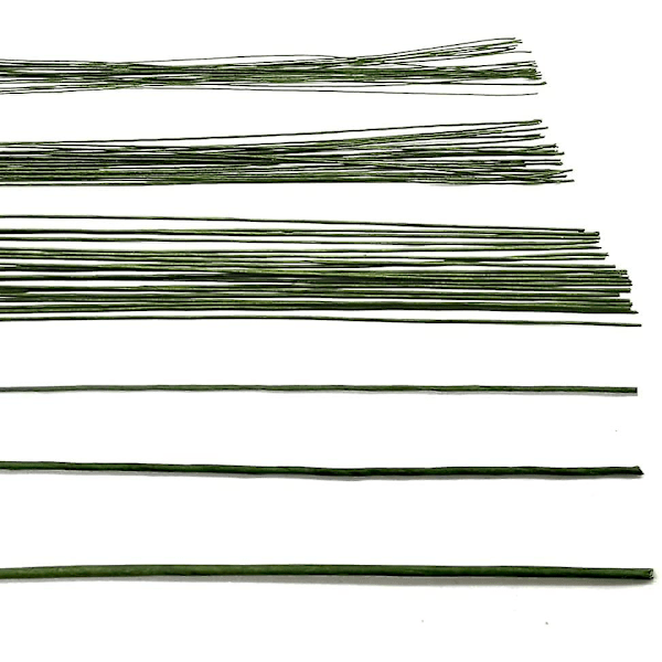 Grøn papirindpakket blomsterstilke 21,6\" Håndværkstråd 18-24 Gauge til blomsterarrangementer[ZHE]