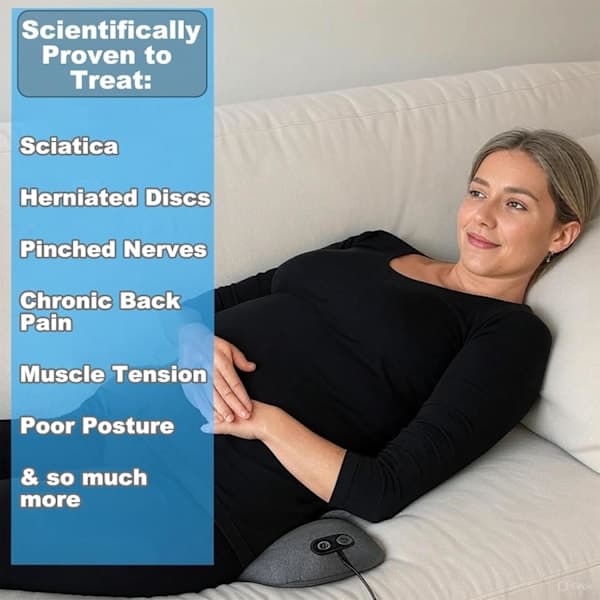 3-in-1 Back Therapy, Back Massage, Sciatica Massage with Traction Lift, Stretcher Portable Deep Tissue Vibration for Neck Shoulder Back (Grey)