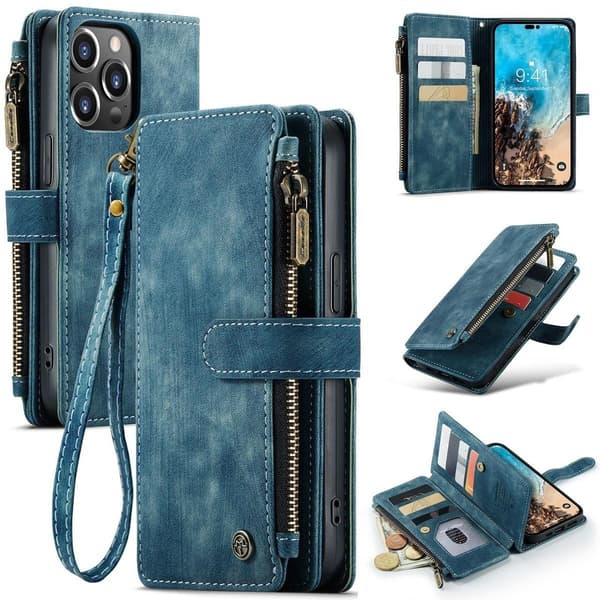 För Samsung Galaxy S25FE Läderplånboksfodral med Kortfack & Ställ, Slim[ZHE] kaffefärgad