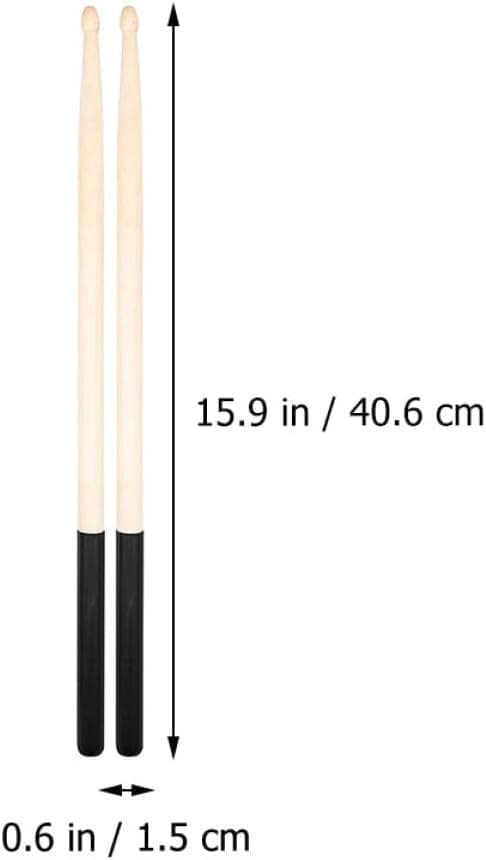 1 Pair Wooden Drumsticks Maple Drum Mallet Sturdy Good Strength Black Stylish Design