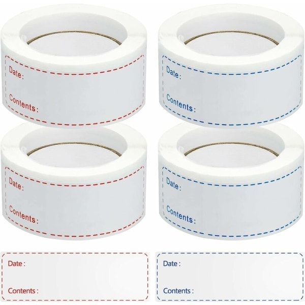 500 självhäftande etiketter Frysburk 2,5x7,5cm För frysburkar Skrivare för k...
