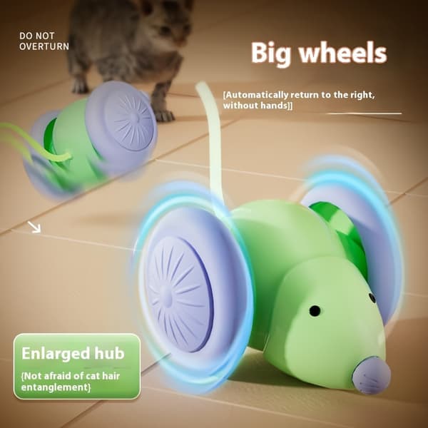 Elektrisk kattelegetøj med automatisk bevægelse, interaktiv smart mus til killinger 【Vit】
