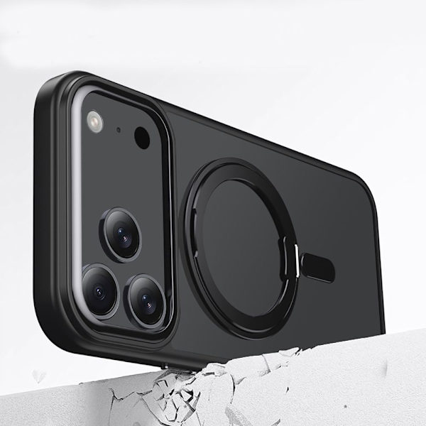 Magnetisk etui til iPhone 17 Pro med MagSafe-ring i sort [ZHE] 80