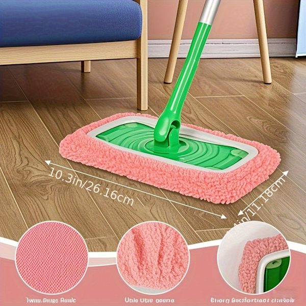 Vaskbare mikrofiber moppepuder sæt med 5, lyserøde, til tør og våd støvsugning 5 st