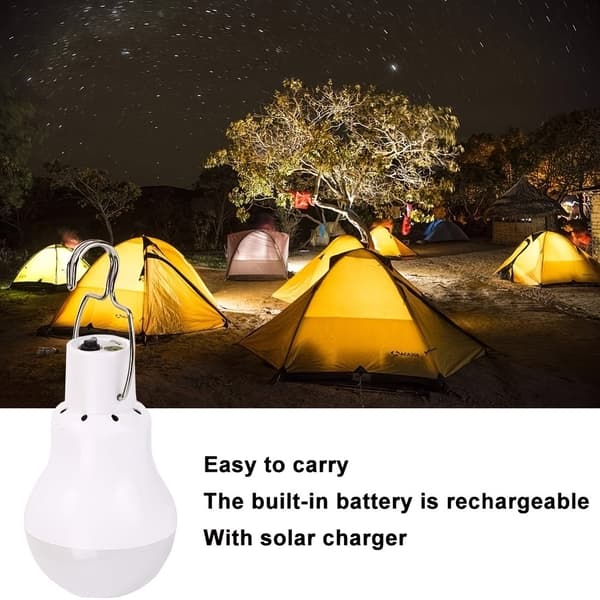 Soldrevet LED udendørslampe med panel til have og camping 1st