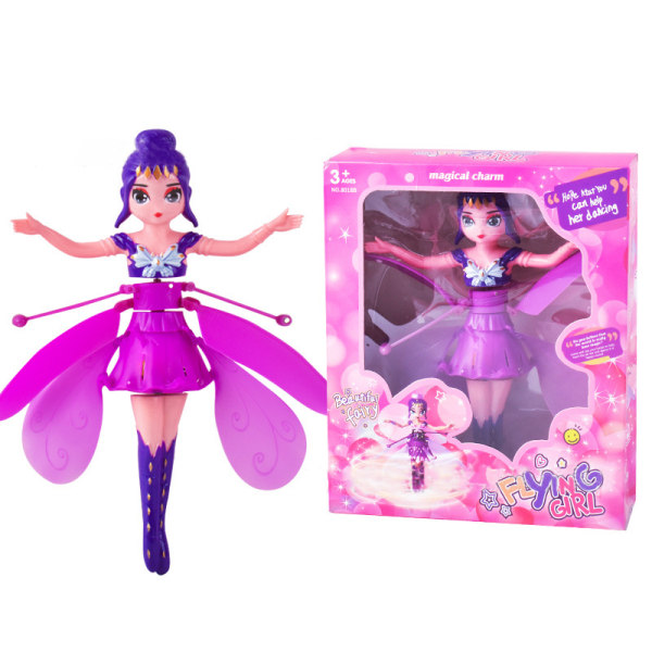 Magic Flying Fairy Princess Doll, Sky Dancers Flying Dolls Fairy Toy purple princess